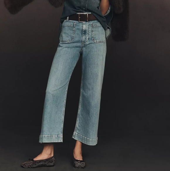 Anthropologie Denim - Anthropologie The Colette Crop Wide-Leg Jeans by Maeve, Color Palms Wash Size 28